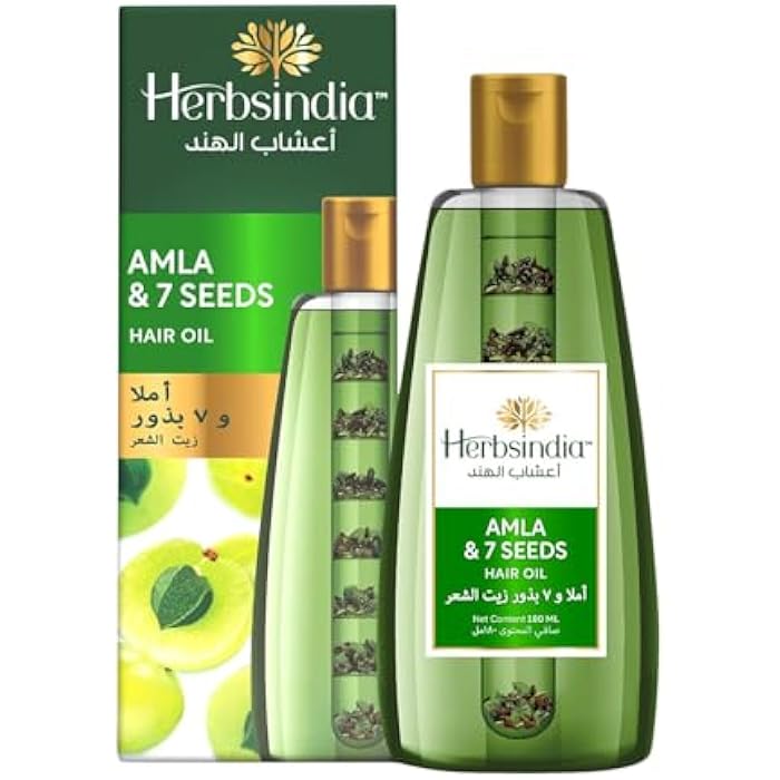 Herbsindia Amla & 7 Herbal Seeds Hair Oil With Nourish Tube | Strengthens & Thickens Hair | Silicone & Paraben Free | 180ml - Image 1